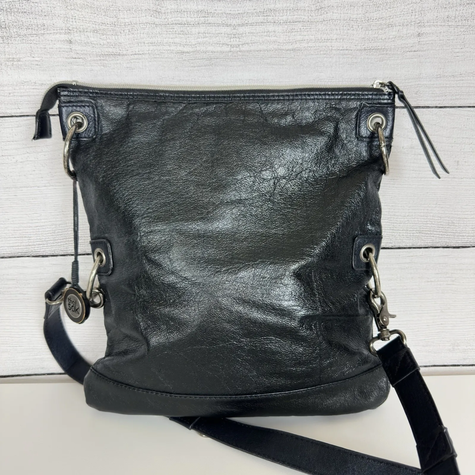 The SAK Pax Leather Bag Crossbody Clutch Convertible Purse Black Boho Western - Image 3