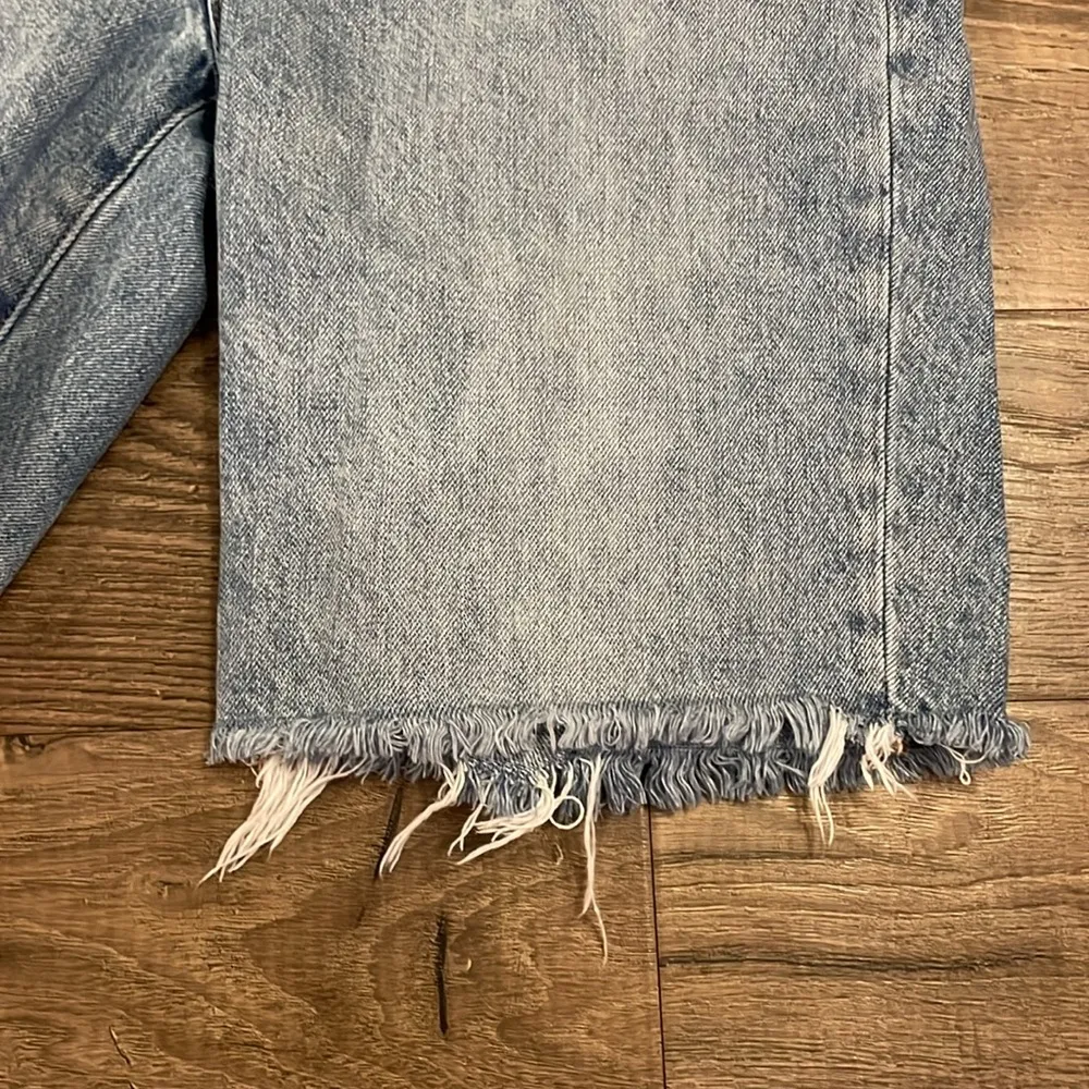 High-Rise Long Denim Shorts in Brightwater Wash - Image 5