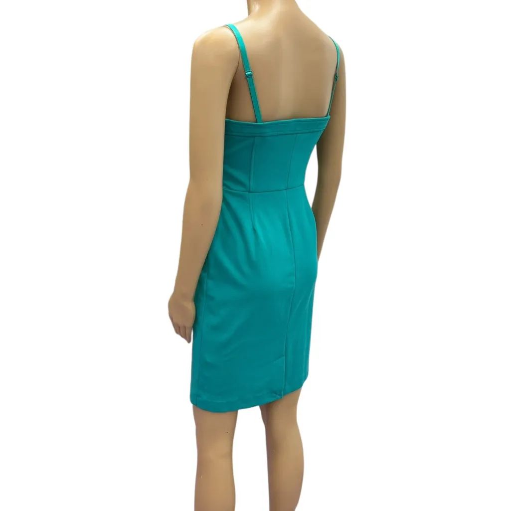 Sofia Vergara Turquoise Adj Strap or Strapless Form Fit Zip Side Mini Dress XS Blue - Image 6