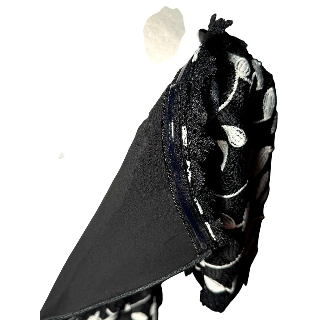 NEW SHANI Black White Lace Floral Cocktail Dress M Womens Elegant Party Wedding Size 4 - Image 13