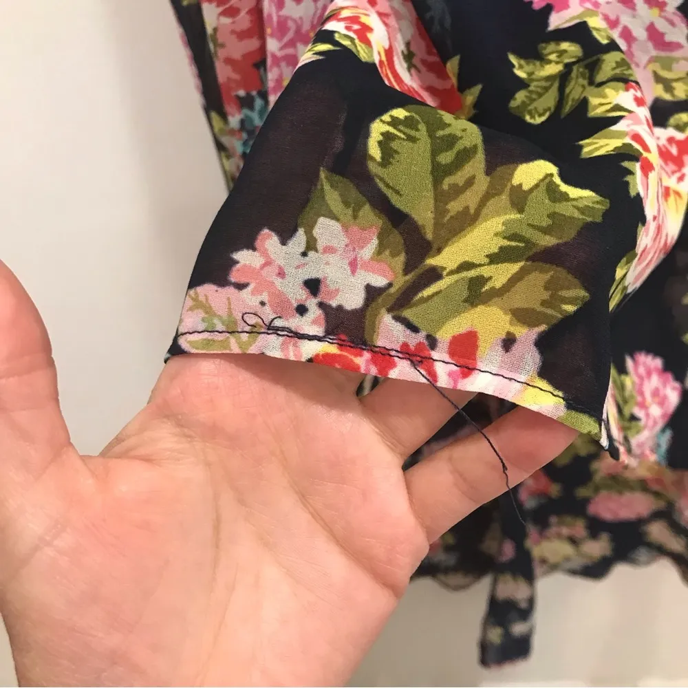 Navy blue Hi-Lo floral maxi dress S forever 21 flowy feminine strappy floral - Image 13