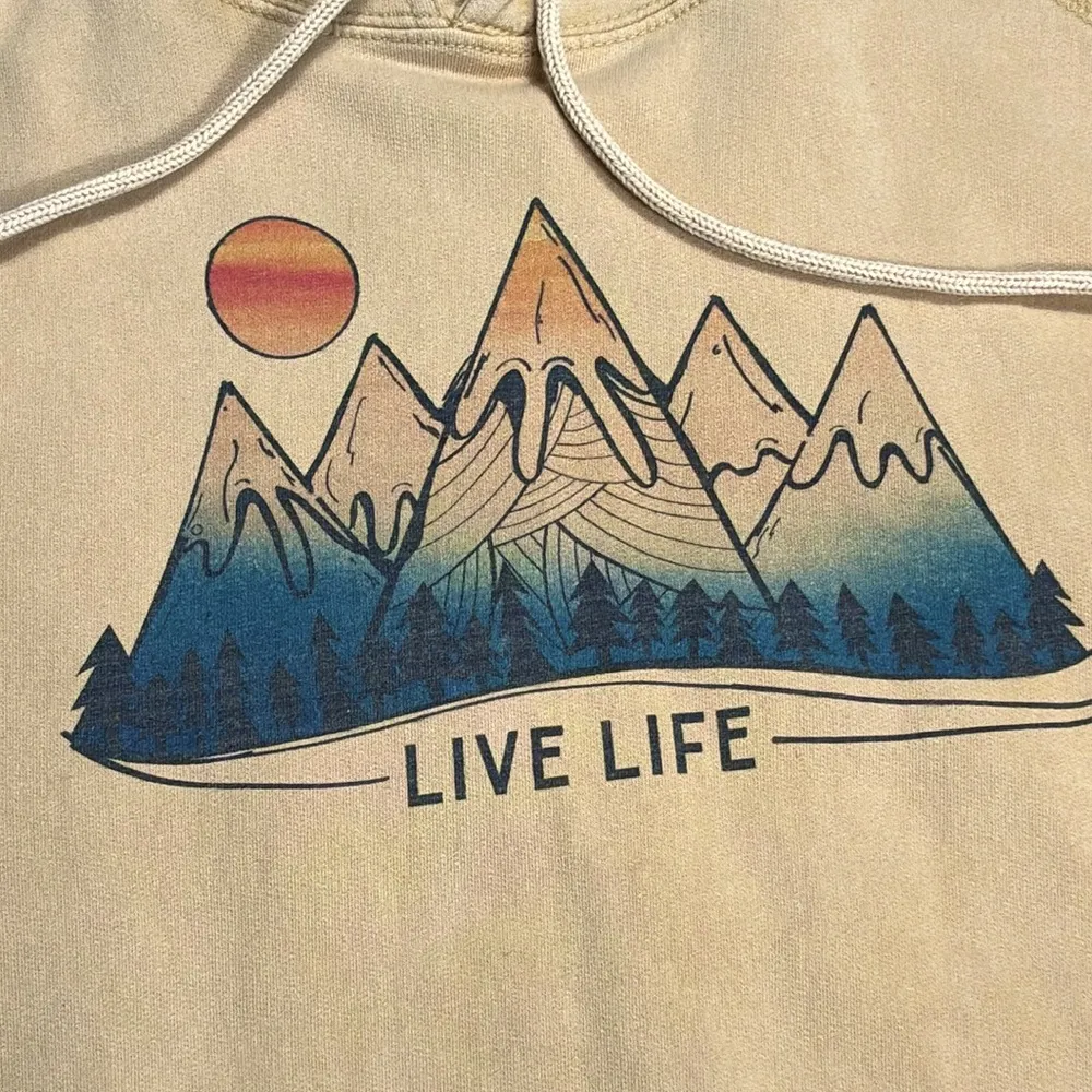 Live Life Hooded Sweatshirt, Yellow Size Small - Image 2