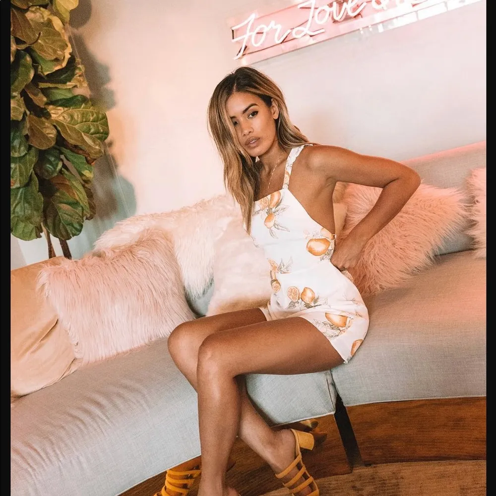 FL&L lemonade open back ruffle strap romper - Image 2