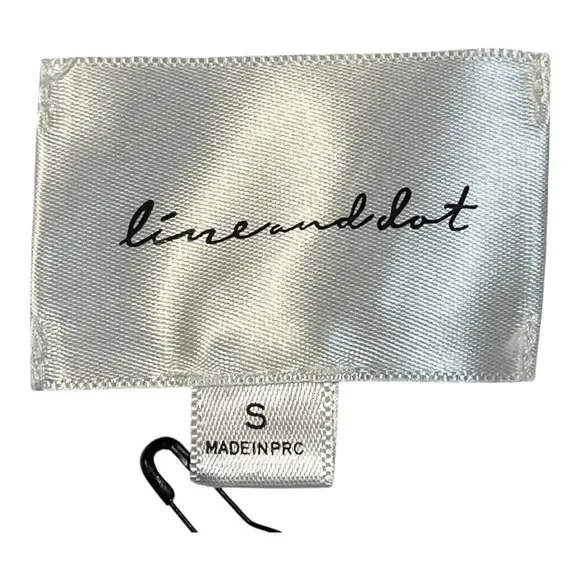 Line and Dot Day Break Puff Sleeve White Mini Dress Tie Front Size Small NWT - Image 6