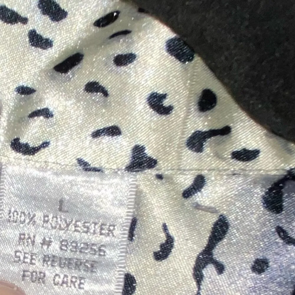 Intimates Liz Baker Animal Print Silky Button Up Pajama Top - Image 4