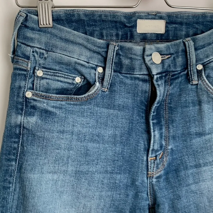 Mother Denim The Looker Ankle Fray Jean One Smart Cookie Blue Womens Size 26 - Image 9