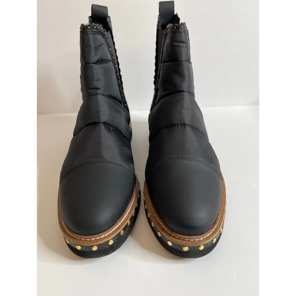 Free People Black Atlas Puffer Chelsea Boots Sz 10 - Image 5