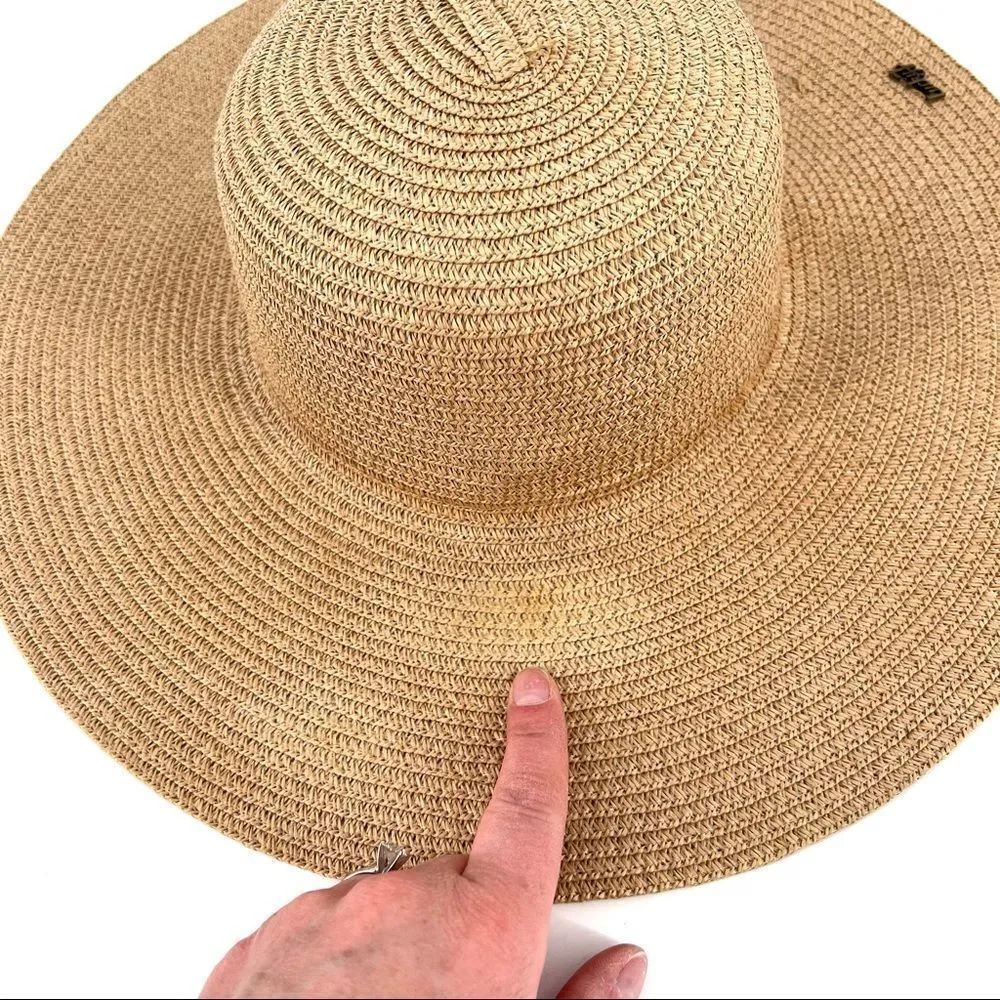 Lucky 7 Straw‎ Paper Large brim Sun Beach Hat Tan - Image 4