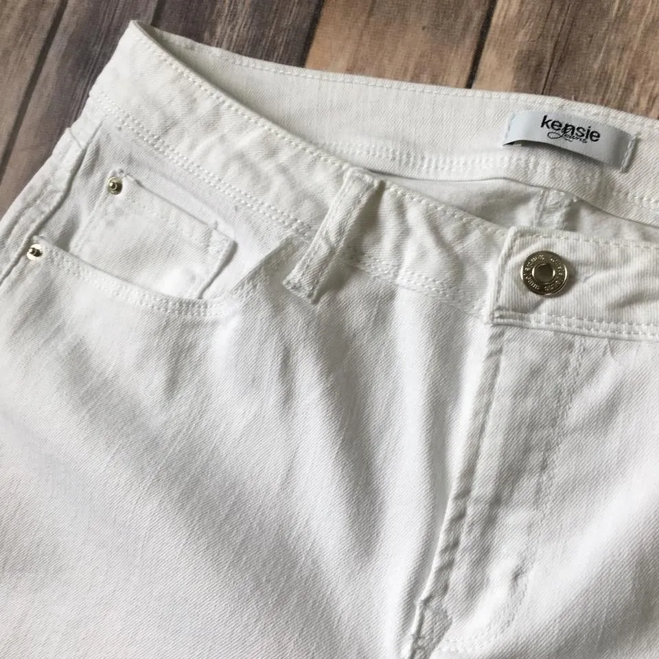 Kensie Ankle Skinny Jeans Womens 10 30 White Denim Beach Mid Rise 27" Inseam - Image 2