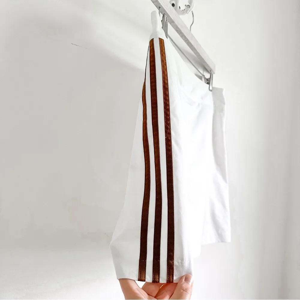 Adidas White Brown Stripe Golf Tennis Active Mini Skirt sz 10 - Image 2