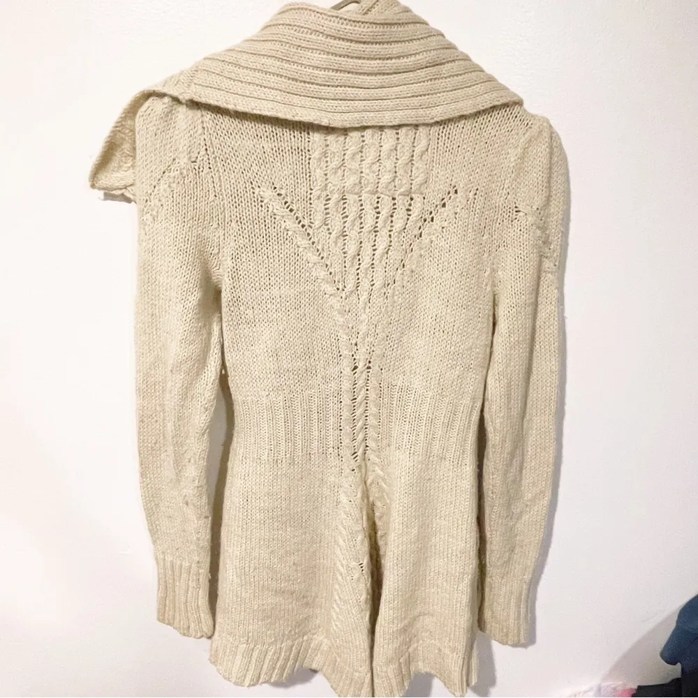 Anthropologie Angel of the North Medium Wool Blend Ivory Belt Tunic Sweater - Image 5