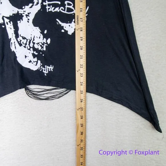 New! Allegra K Gothic Skull‎ Backless T-Shirt black, Hollow Tassel, size S - Image 6