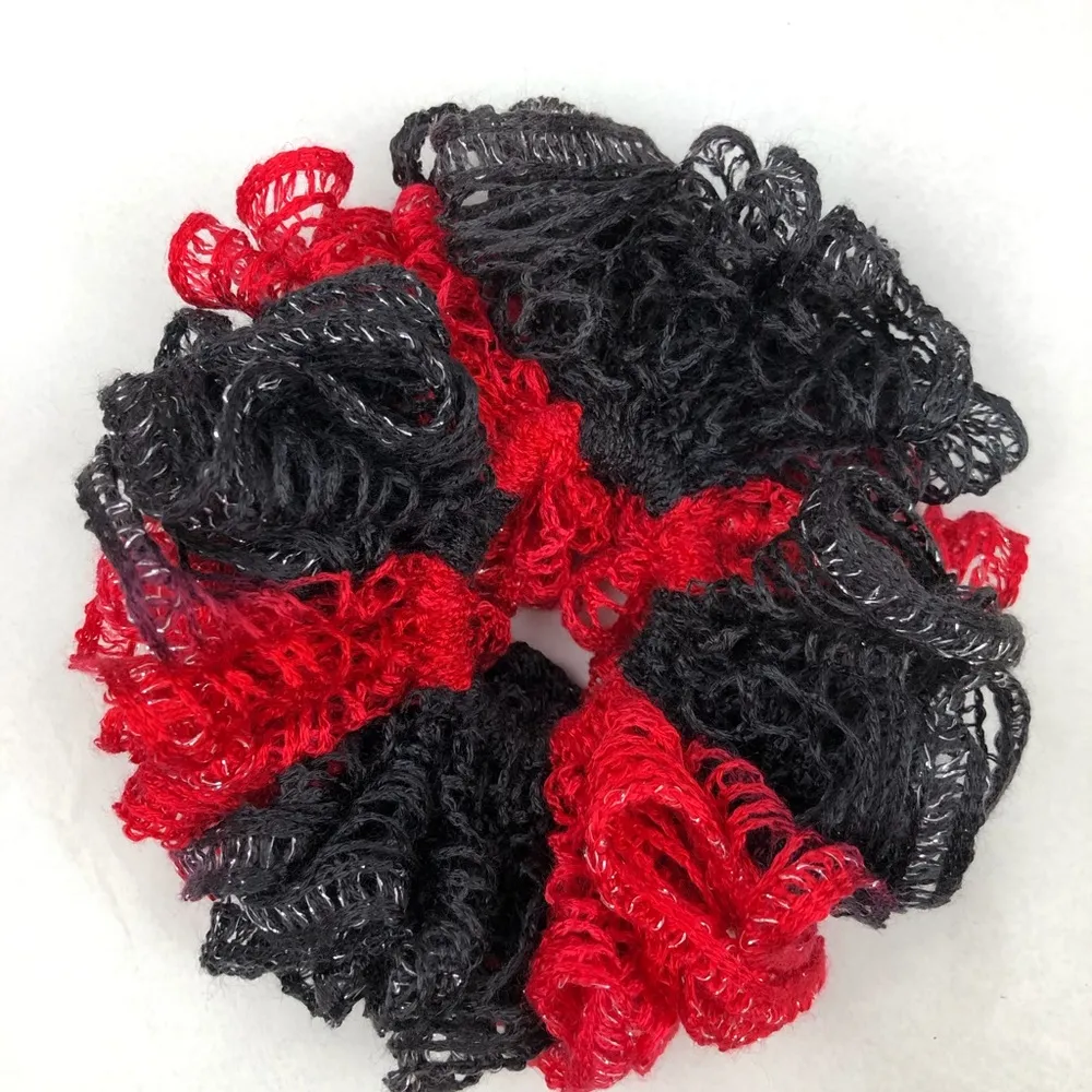 New Red And Black Sashay Ruffles Scrunchie - Image 2