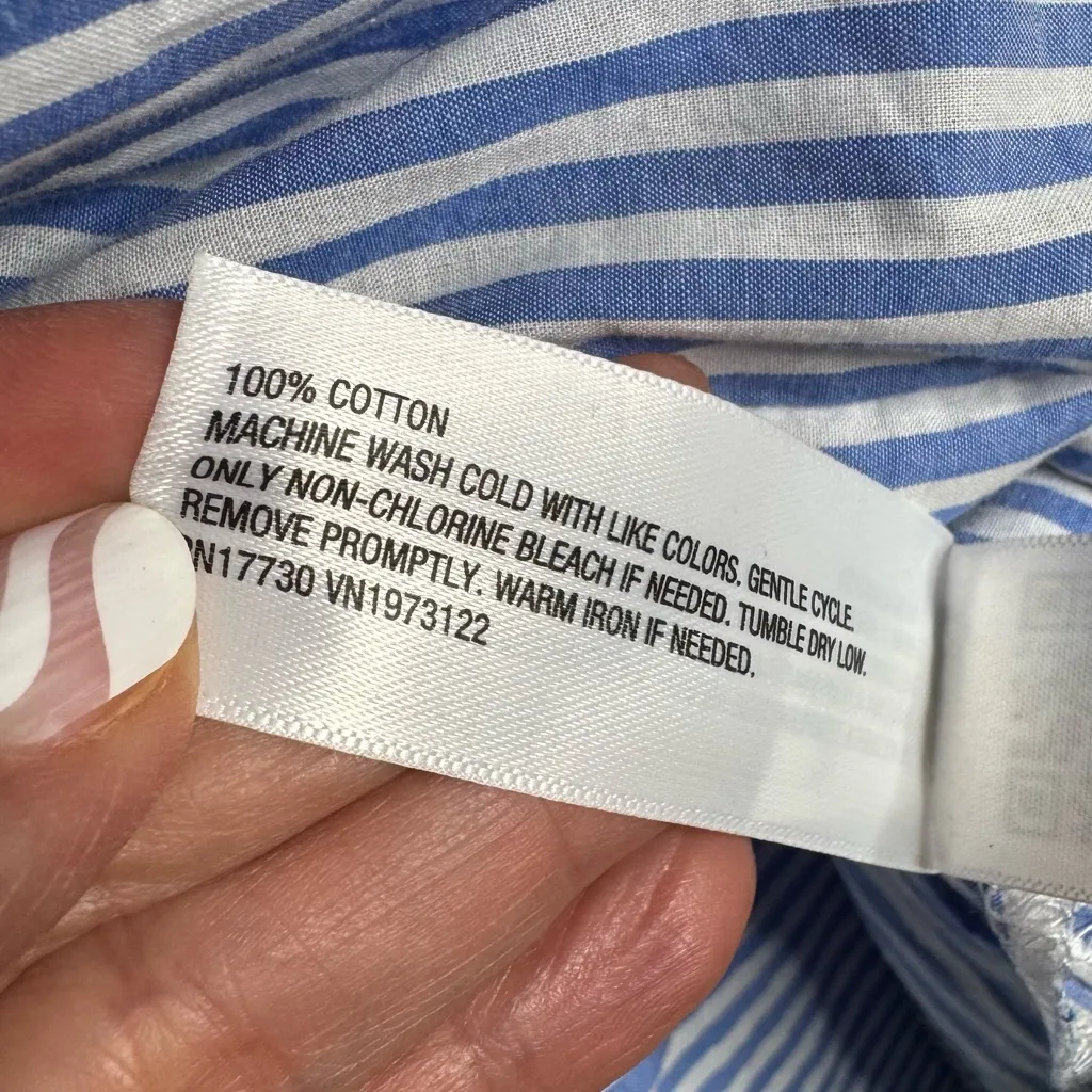 Universal Thread Blue White Striped Cinch Waist Maxi Shirtdress Size XI - Image 8