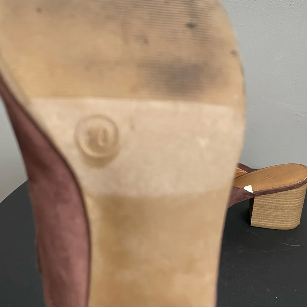 Universal Thread Women’s Norelle Microsuede Stacked Heeled Mules color Brown 10 - Image 7