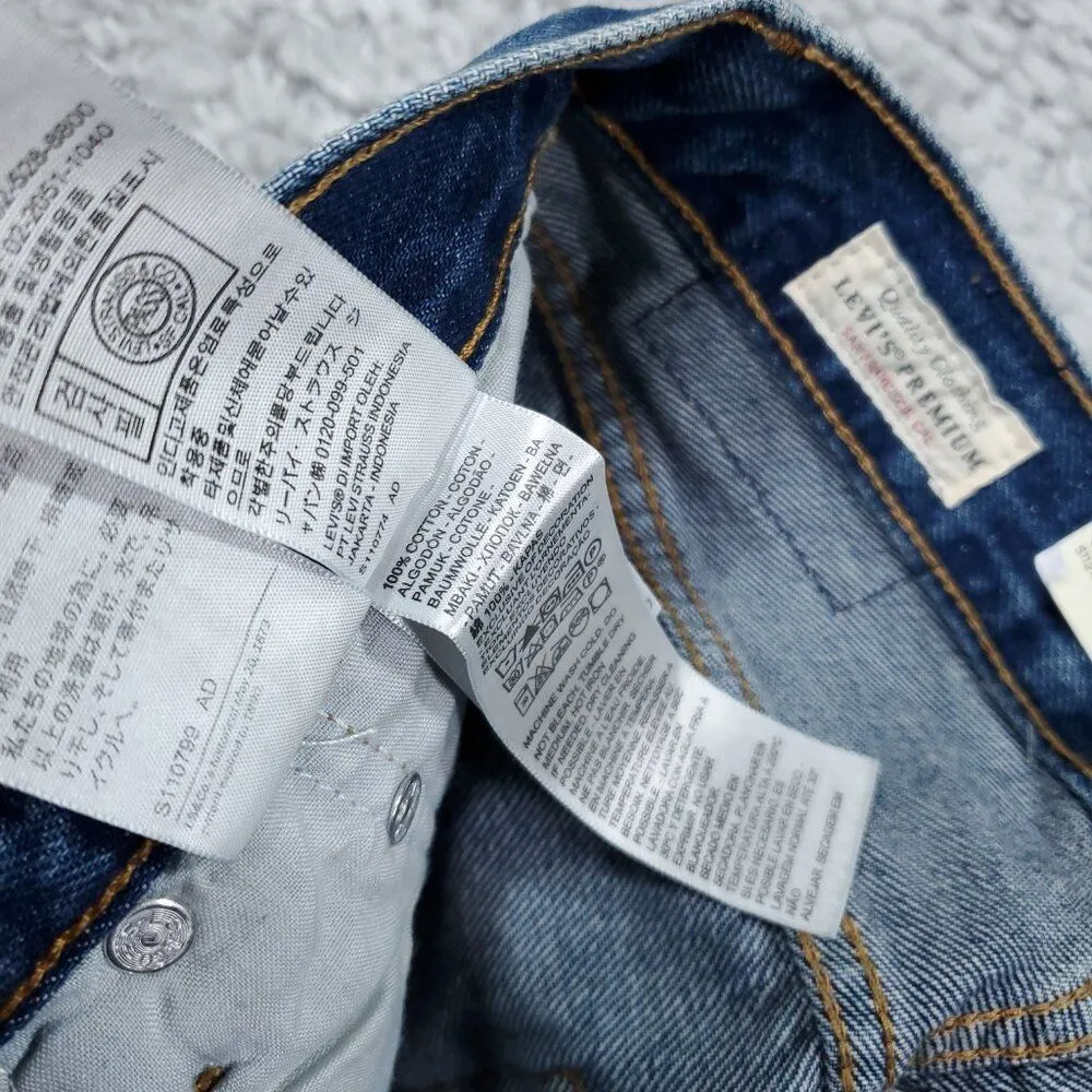 Levi's Premium 501 '90s Straight Baggy Jeans Blue Women's Size 26 x 32 Y2K Loose - Image 7