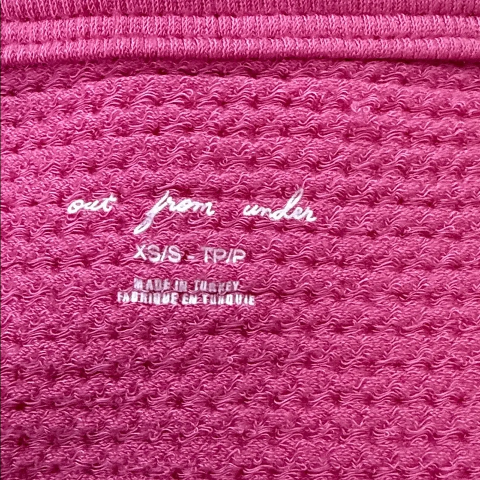 Out From Under Urban Outfitters Knockout Pink Seamless Lace Up Cropped T-Shirt - Image 3