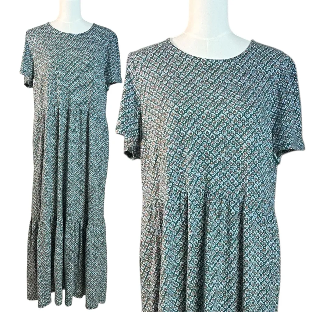 Boden Emma Tiered Jersey Midi Maxi Dress
Bottle Green Bloom Bud Size 14 Floral - Image 7