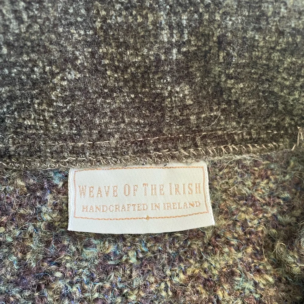 Weave of the Irish Boucle knit Irish cardigan dark green boxy size small - Image 3
