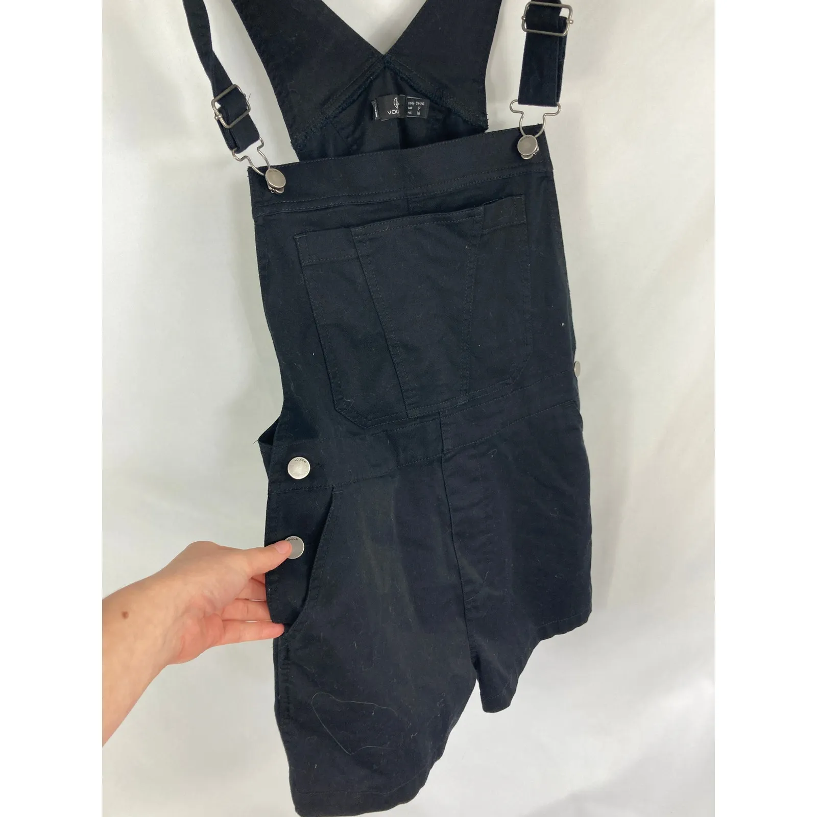 Volcom  Black Short Overalls Size Small - Image 3