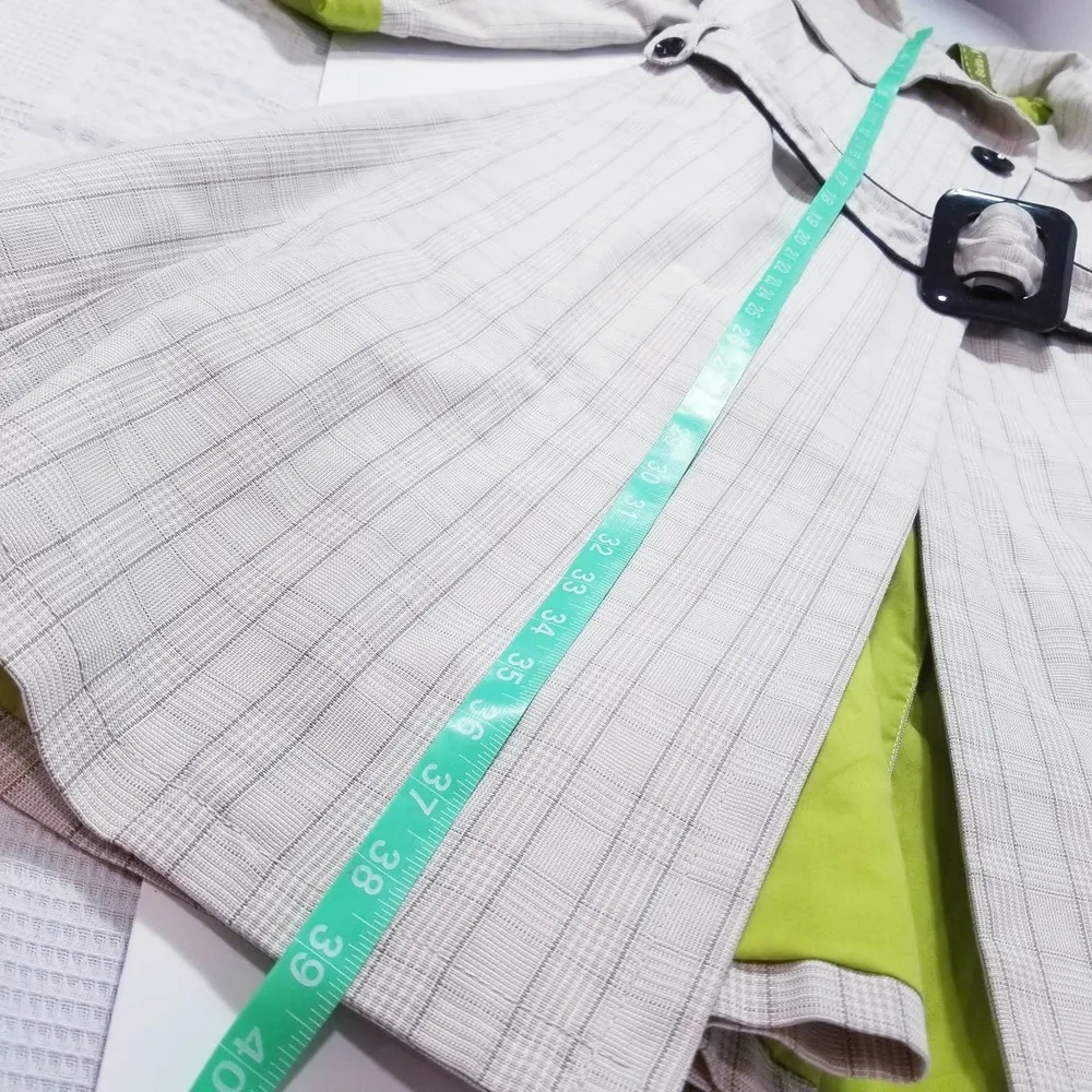 Soia & Kyo Plaid A-Line Belted Jacket with side Pockets - Image 8