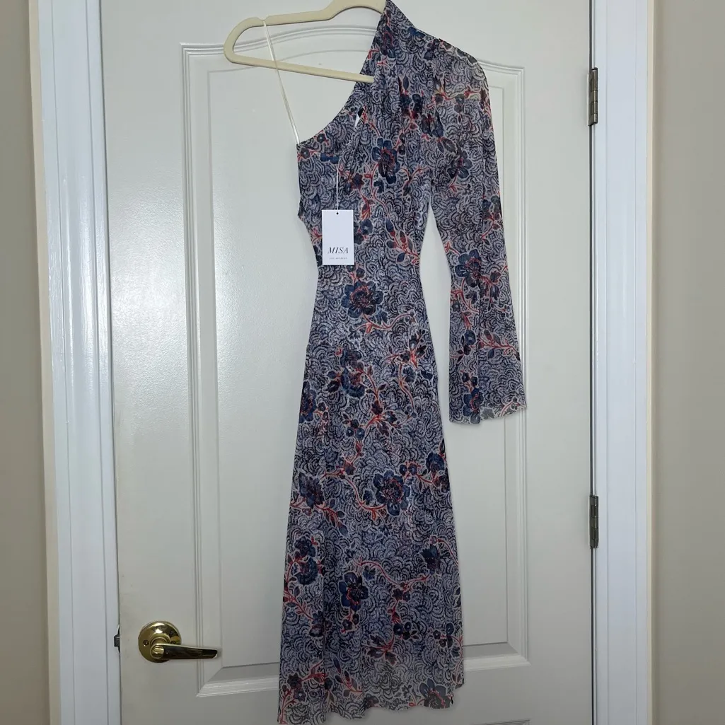 NWT‎ Misa Los Angeles Calypso Cut-Out One-Shoulder Midi Dress Size XS - Image 3