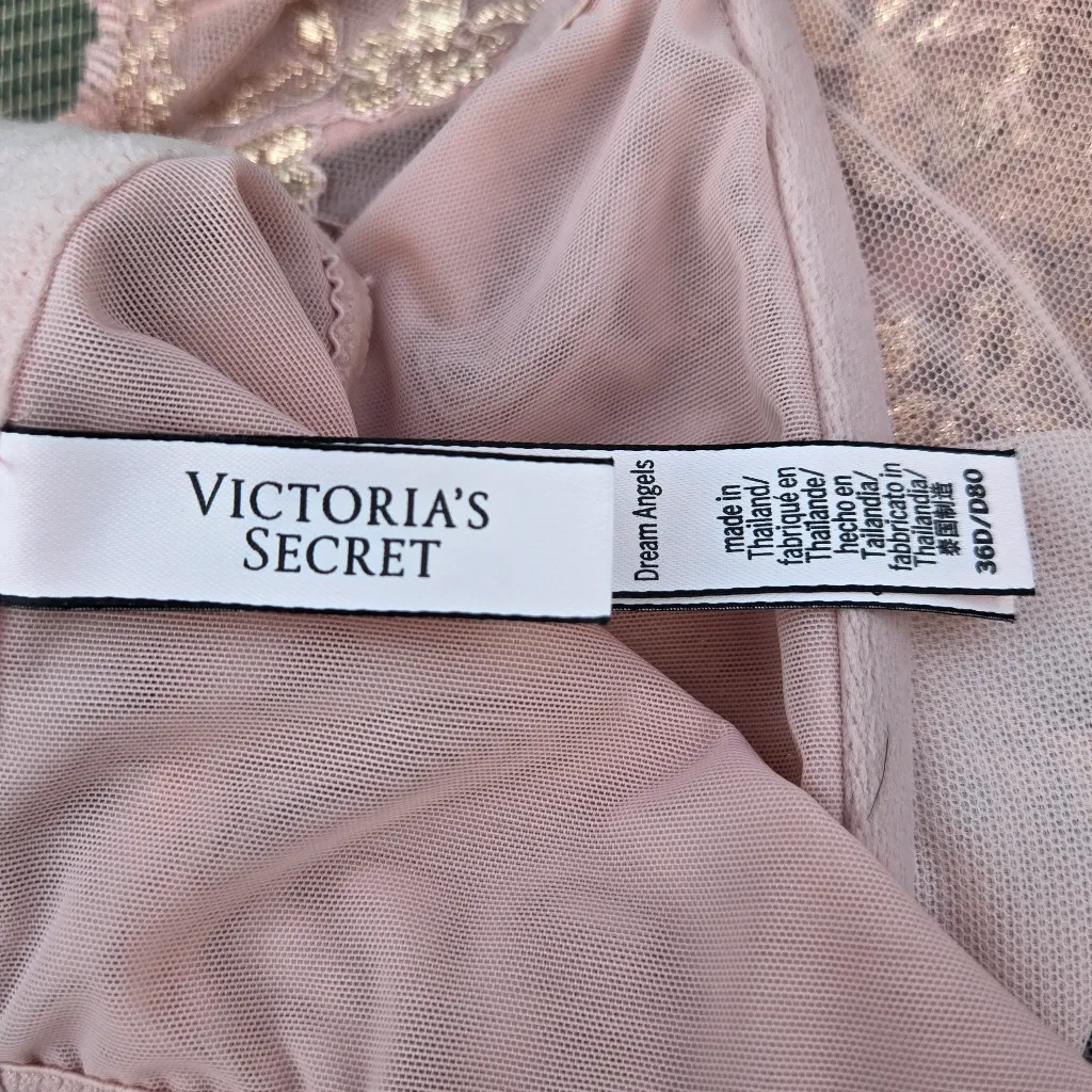 Victorias Secret Fashion Show Dream Angels Metallic Lace mesh bra Corset 36D - Image 8