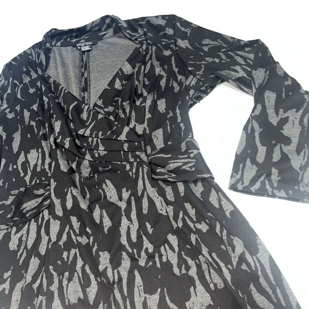$235 ETCETERA BLACK GRAY SOFT KNIT DRESS GROTTO 16 - Image 6