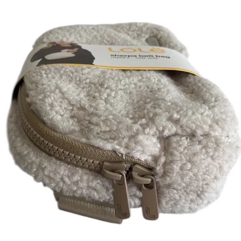LOLË Sherpa Belt Bag, Unisex, Adjustable Multipurpose Cream Crossbody NEW Brown - Image 7