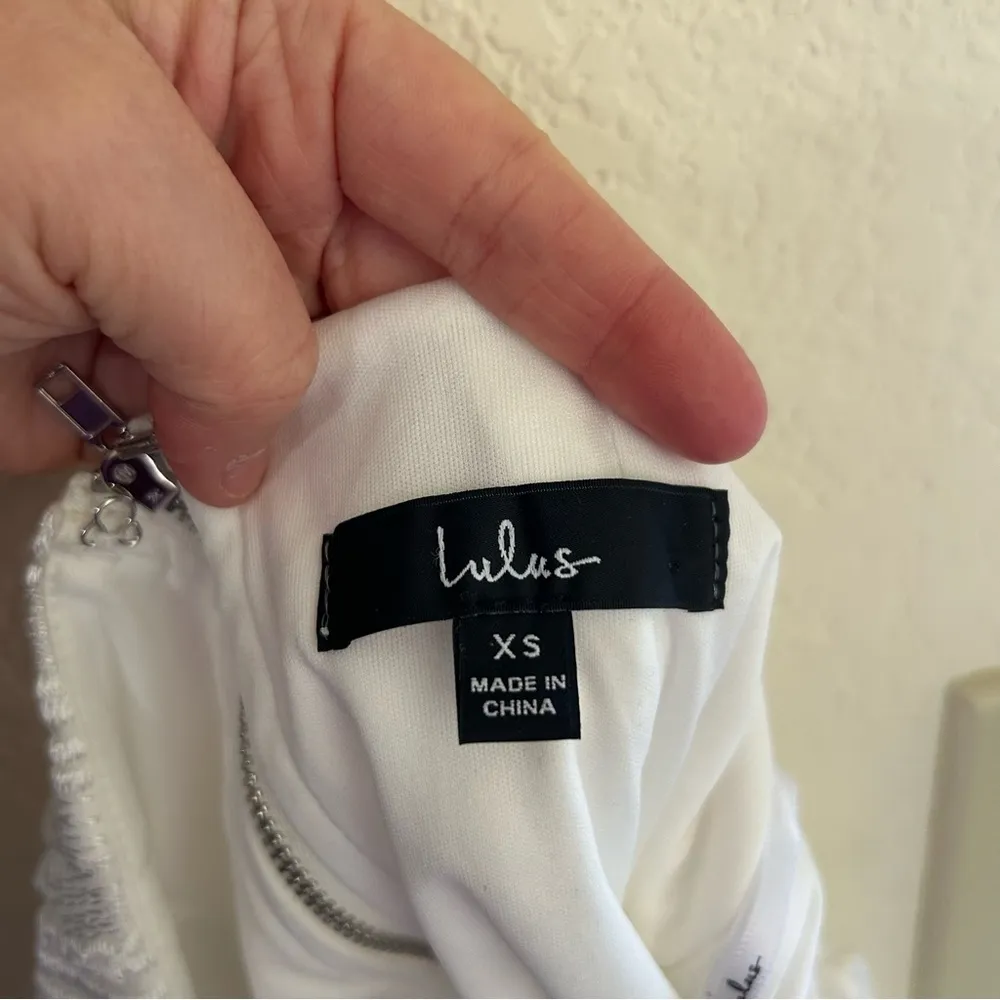 Making Magic White Fringe Lace-Up Mini Dress - Image 12