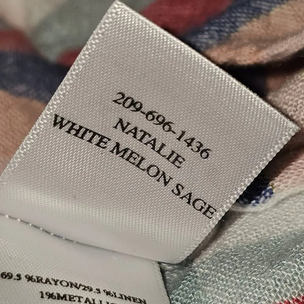 Rails Womens Natalie White‎ Melon Sage Long Sleeve Button Down Flannel Shirt XS - Image 5