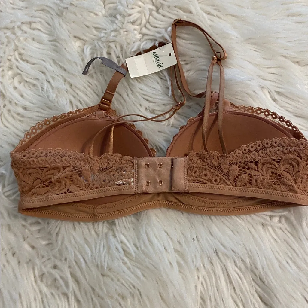 Aerie Plunge  Women's Lace Bralette - Brown/Tan size 32B brand new - Image 4
