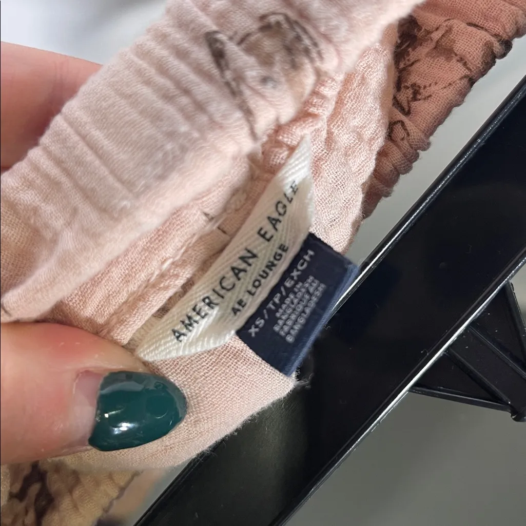 AMERICAN EAGLE WOMENS WESTERN COTTON GAUZE PAJAMA SET PINK XS - Image 8