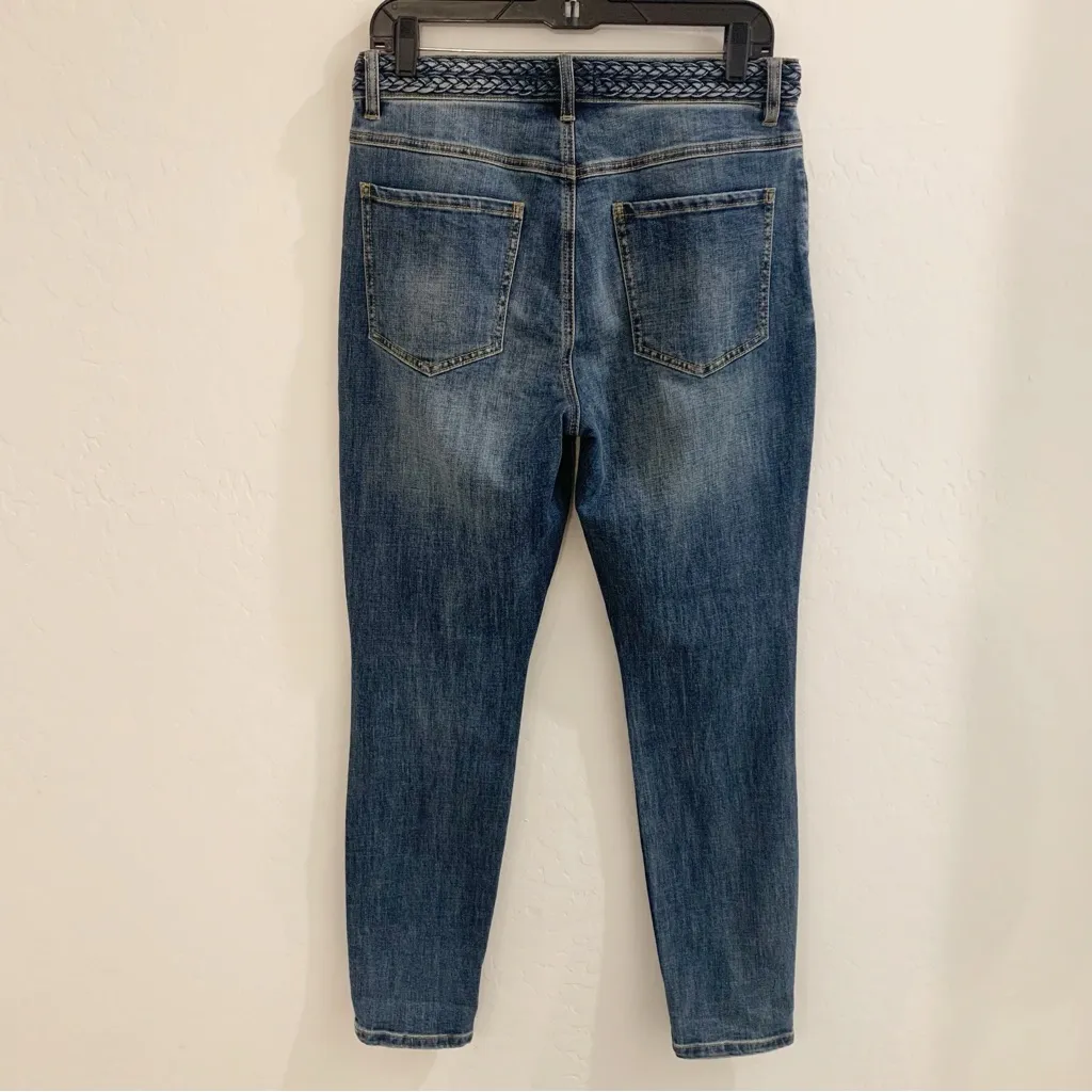 EUC CAbi Button Fly Skinny Distressed Jeans Style 5694 Size 8 - Image 8