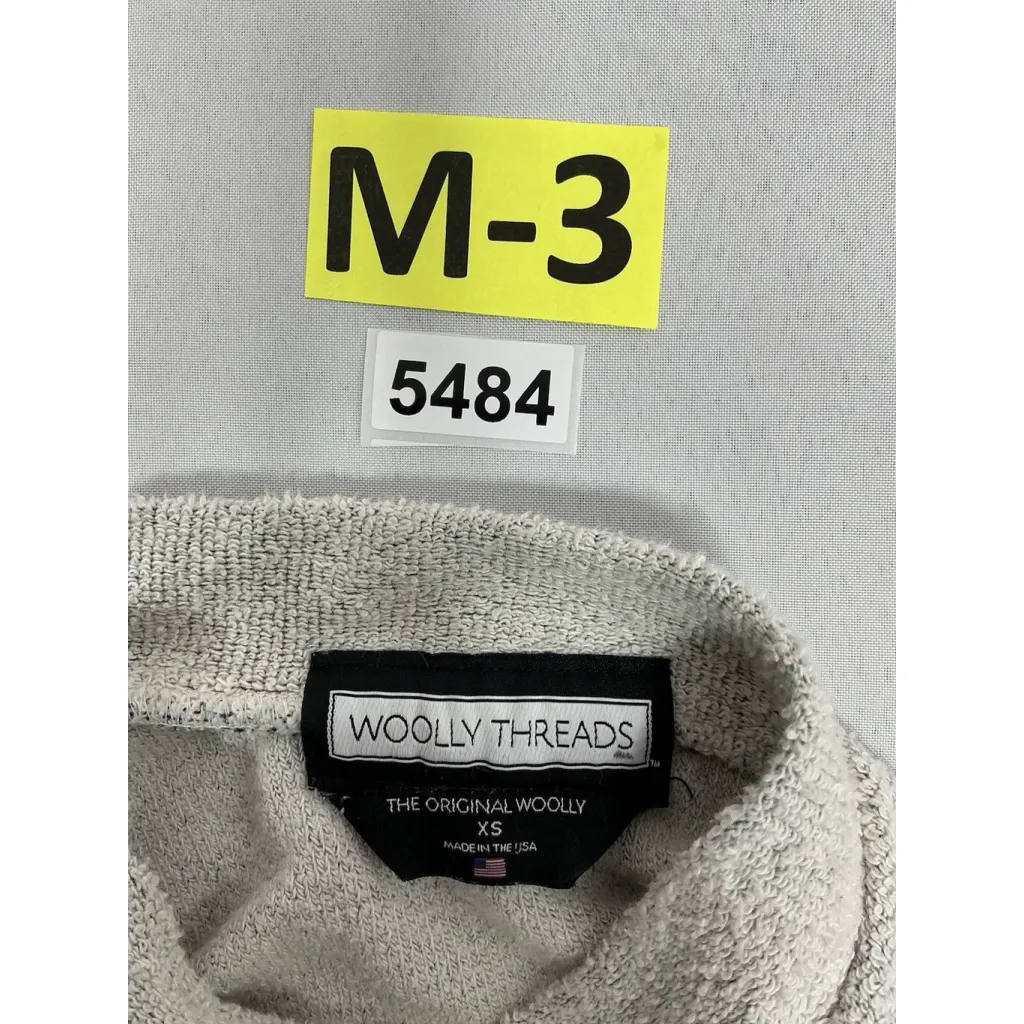 Womans Wooly Threads Long Sleeve Pullover Sweatshirt XS Terry Cloth Mock Neck Gray - Image 3