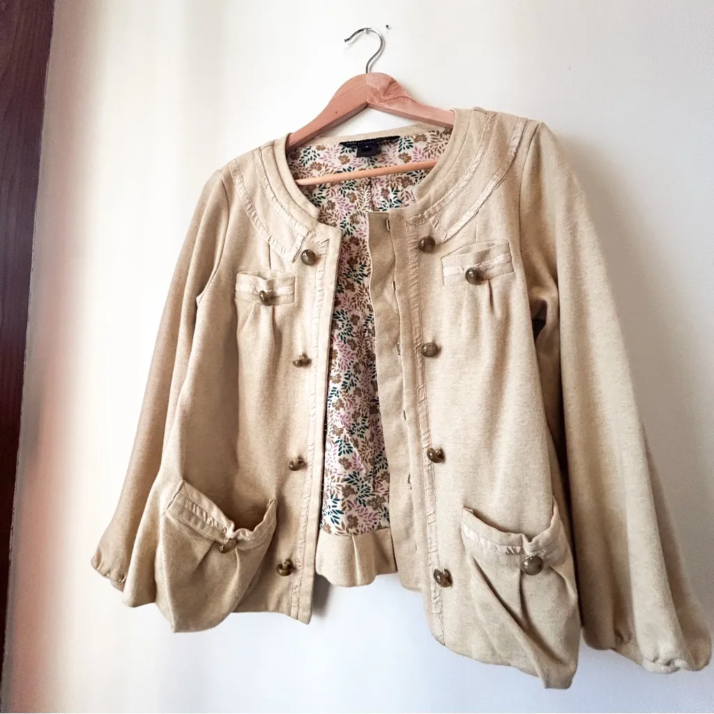 Marc by Marc Jacobs Pale Yellow Cottagecore Romantic Military Cotton Jacket S - Image 5