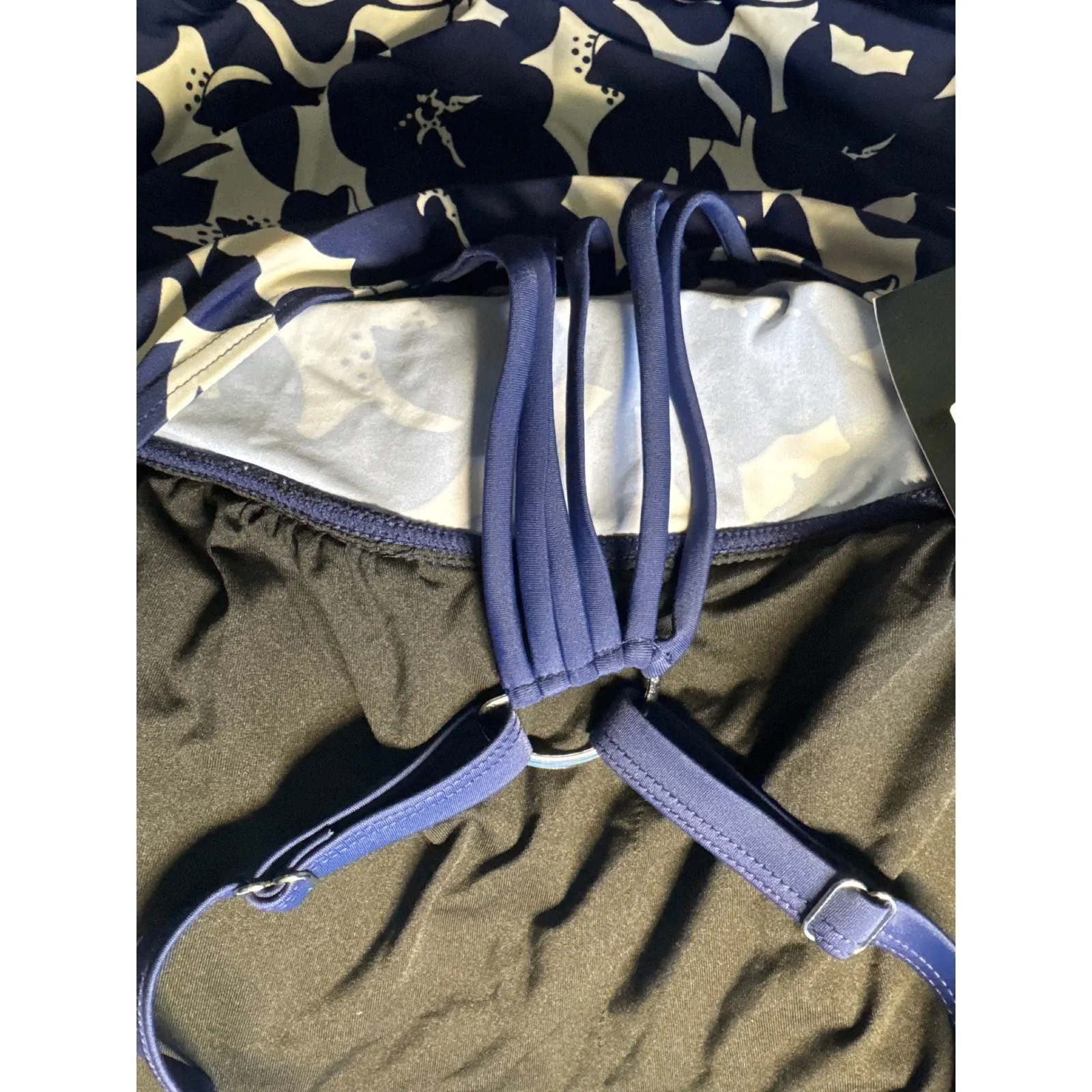 Mycoco Navy Blue Floral Tankini Swimsuit Set Women's Size 20 NEW‎ - Image 5