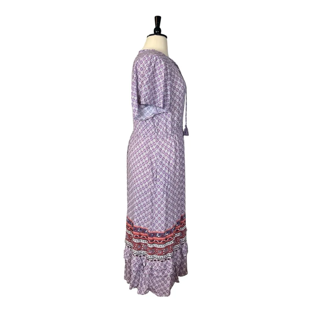Knox Rose Maxi Dress Boho V-neck Tassel Purple Floral Women’s Plus Size XXL - Image 5