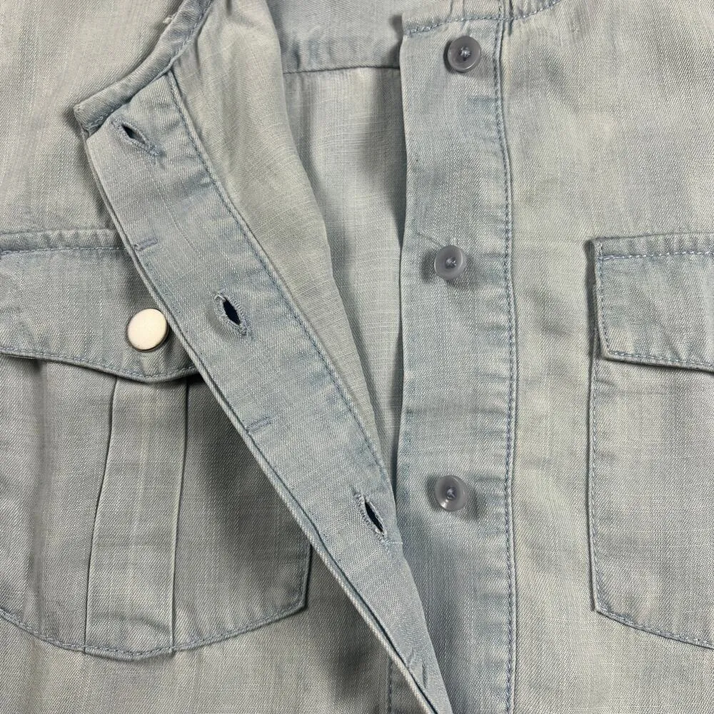 Chico’s Light Chambray Wash Denim Shirt Dress Chico’s Size 00 (US Size 2) Blue - Image 11