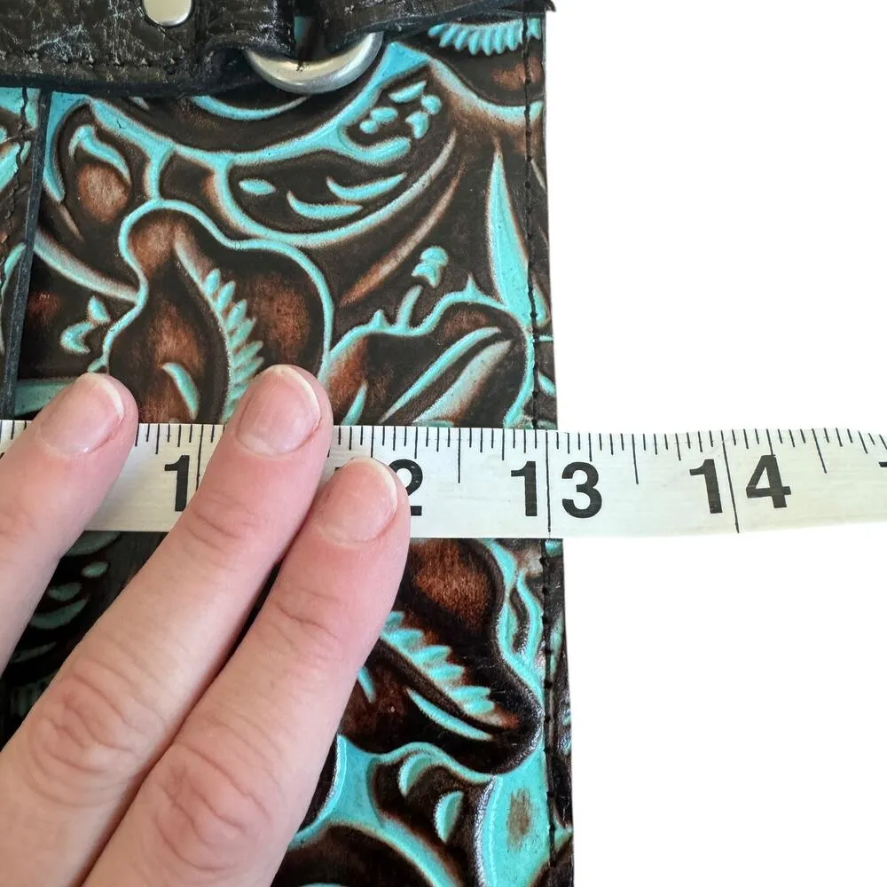 Patricia Nash Solaro Tooled Turquoise Leather Tote - Image 12