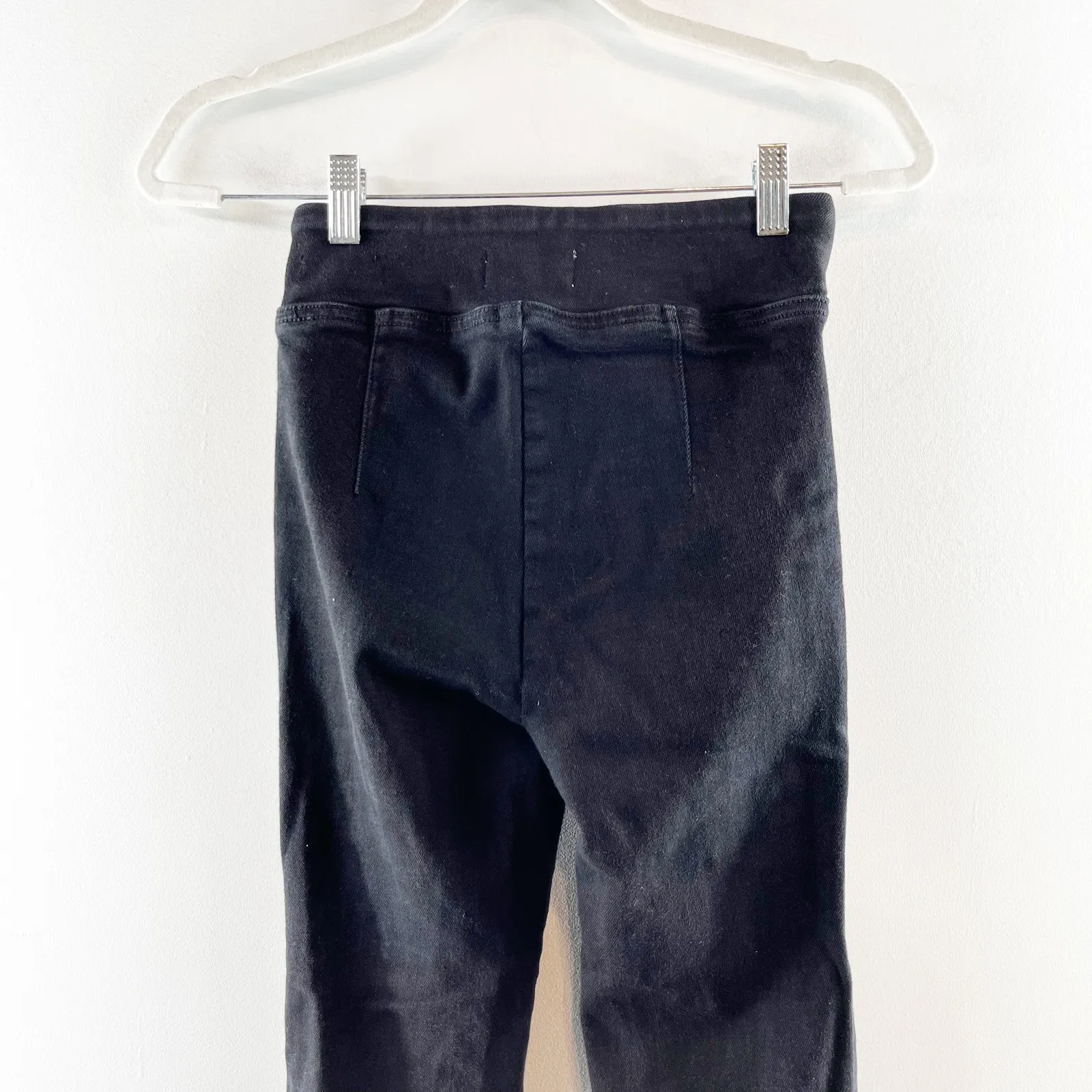 FRAME The Jet Set High Rise Flare Leg Pull On Jeans Black 0 - Image 6