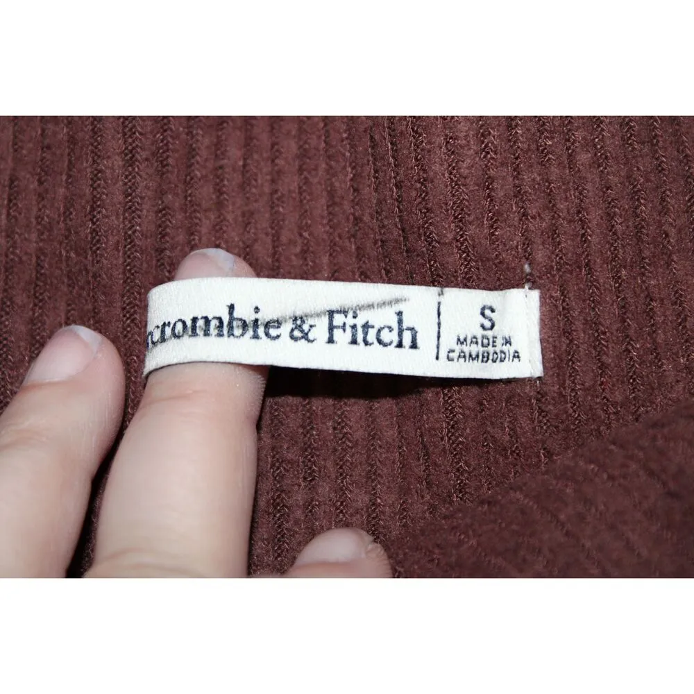 Womens Abercrombie & Fitch Brown Ribbed Stretchy Loungewear Shorts Size Small S - Image 4