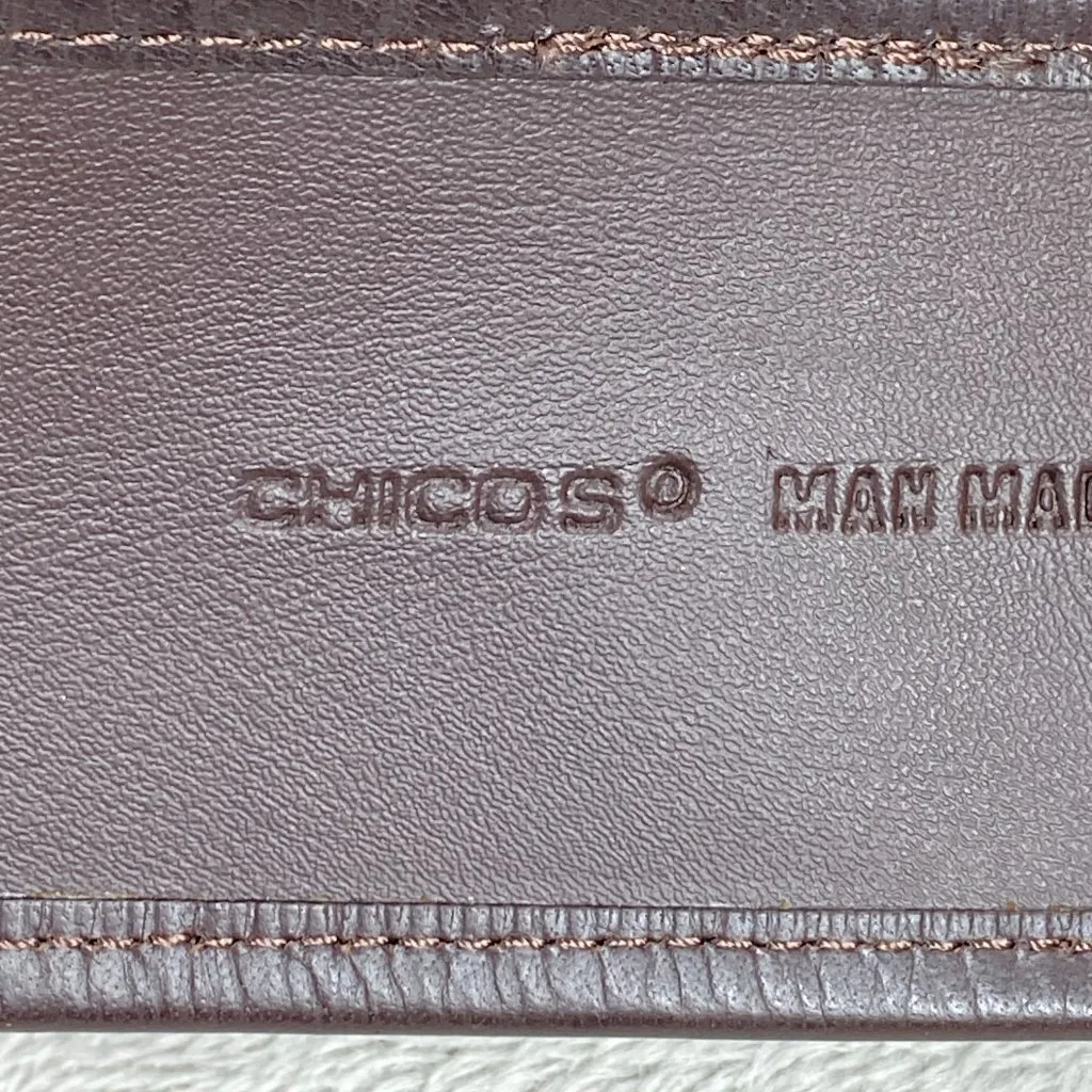 Vintage Chico's Wide Belt Womens Small Brown Green Blue Abstract Print Casual - Image 4