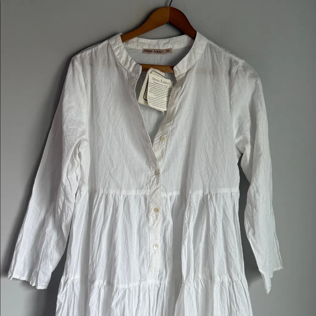 NEW Dress Addict cotton tiered dress XS White - Image 3