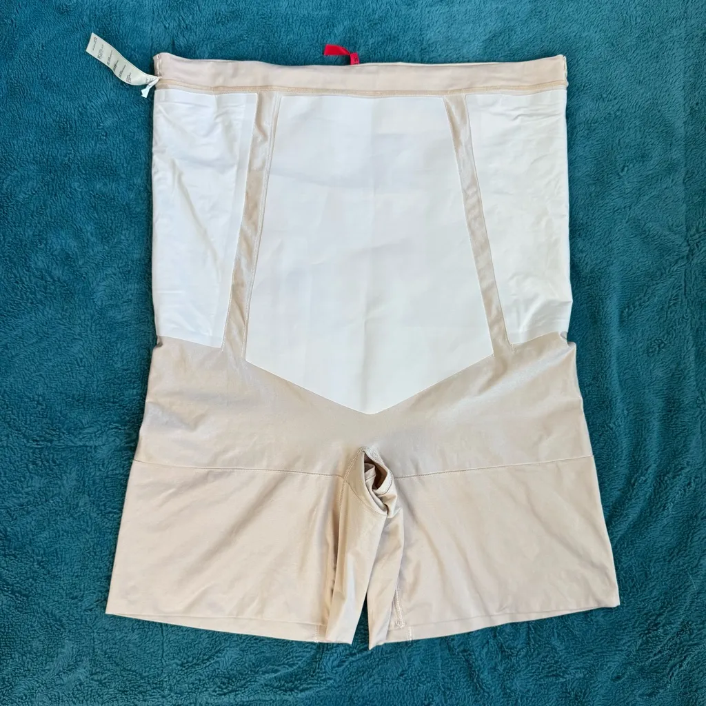 SPANX OnCore Sculpting High Waisted Mid Thigh Shorts Size 3X Nude Beige PS1915 - Image 12