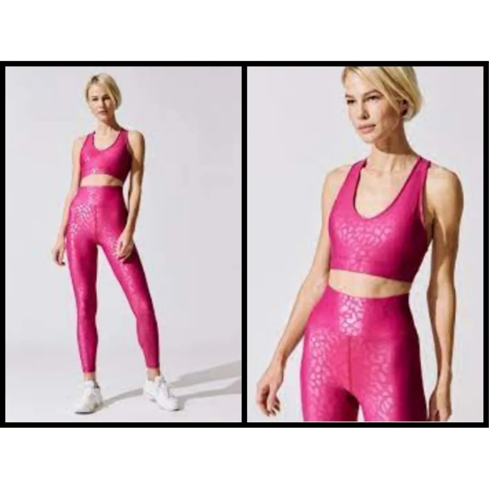 💕CARBON38💕 Leopard Takara Shine Set Action Bra 2.0 + High Rise F/L Legging NWT - Image 4