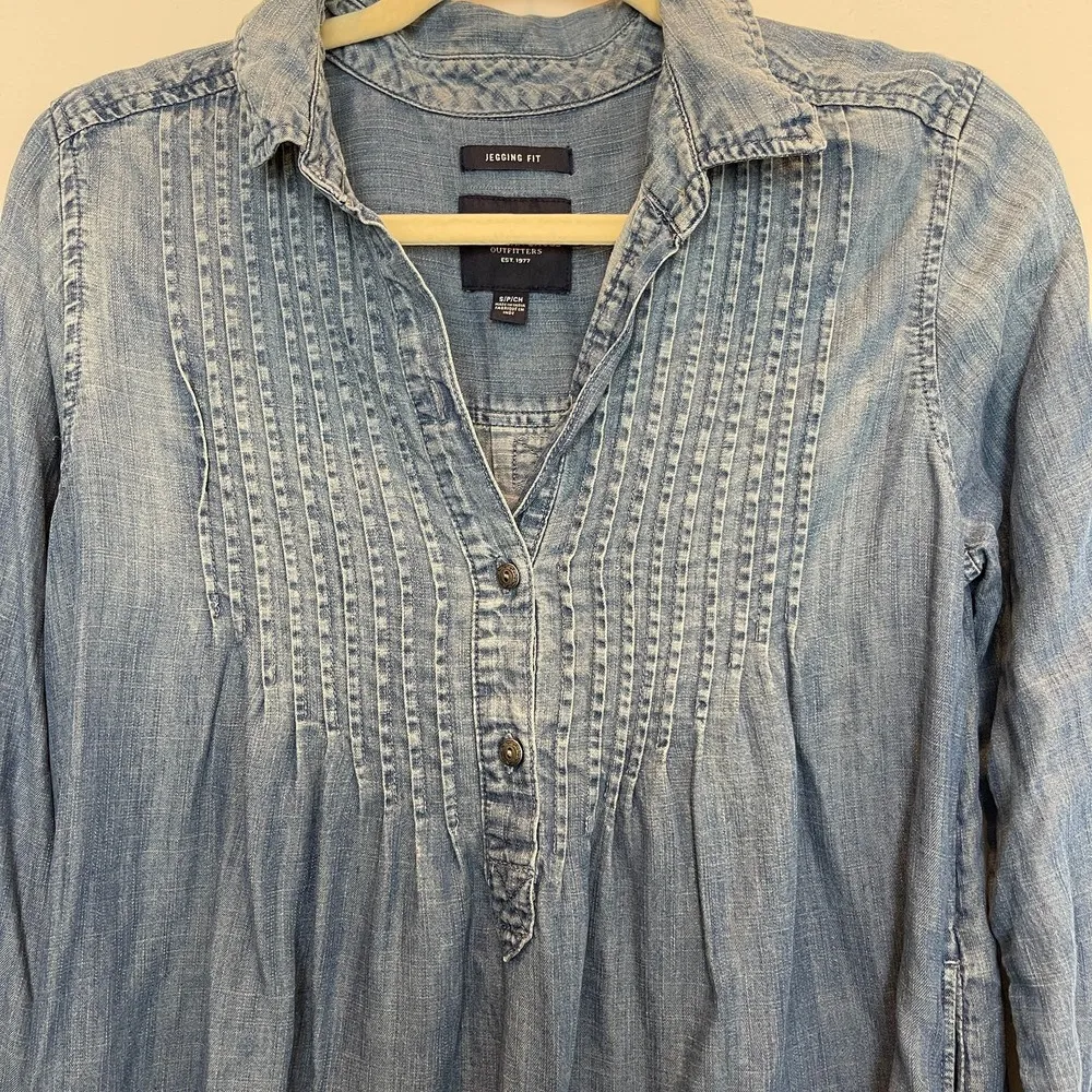 American Eagle Jegging Fit Denim Blouse - Image 3