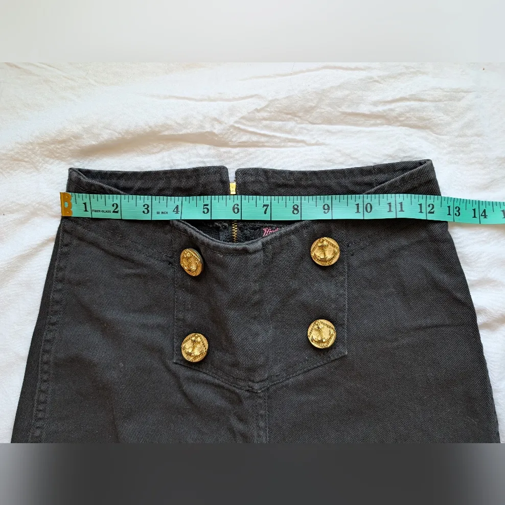 Vintage Fredrick's Of Hollywood High Waisted Sailor Jeans Women's 3/4 Black - Image 5