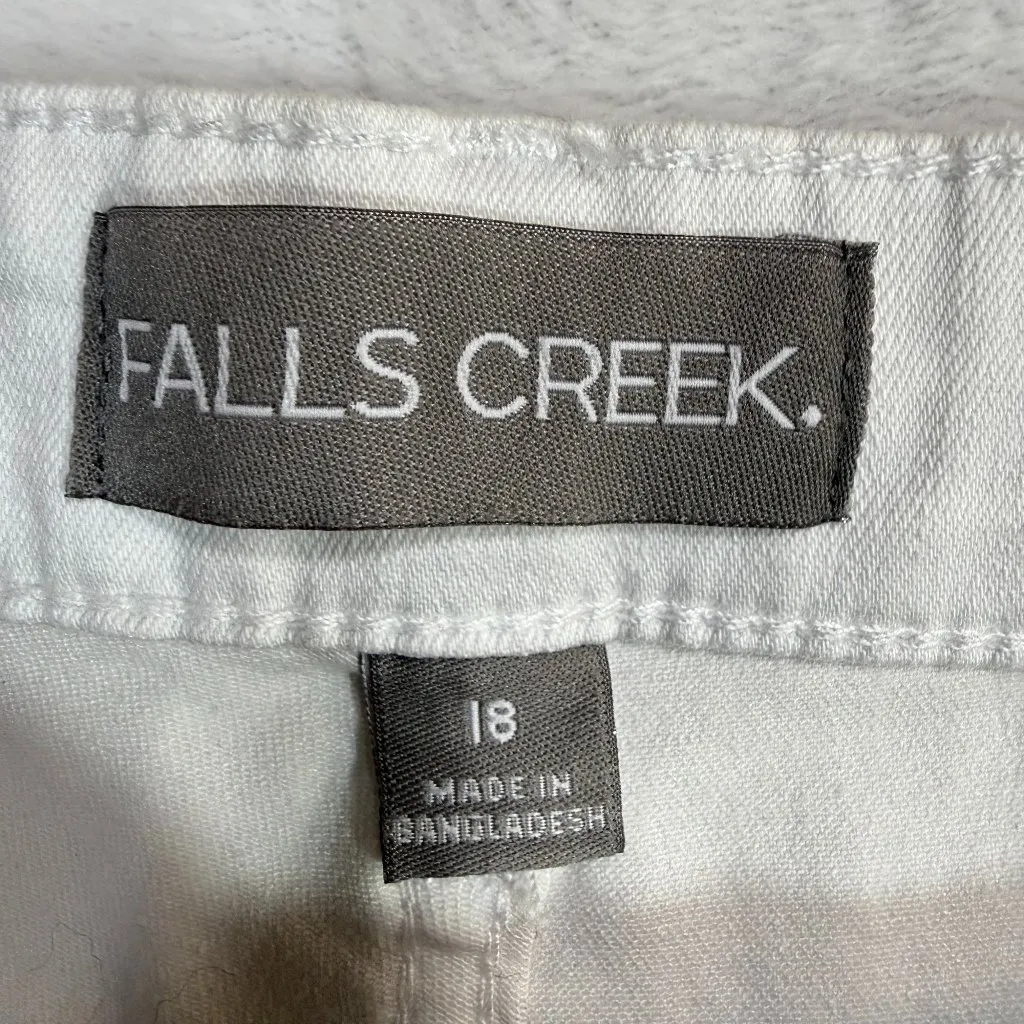 Falls Creek 18 Cropped Pants White Stretch Skinny Casual Everyday Classic Cozy - Image 5