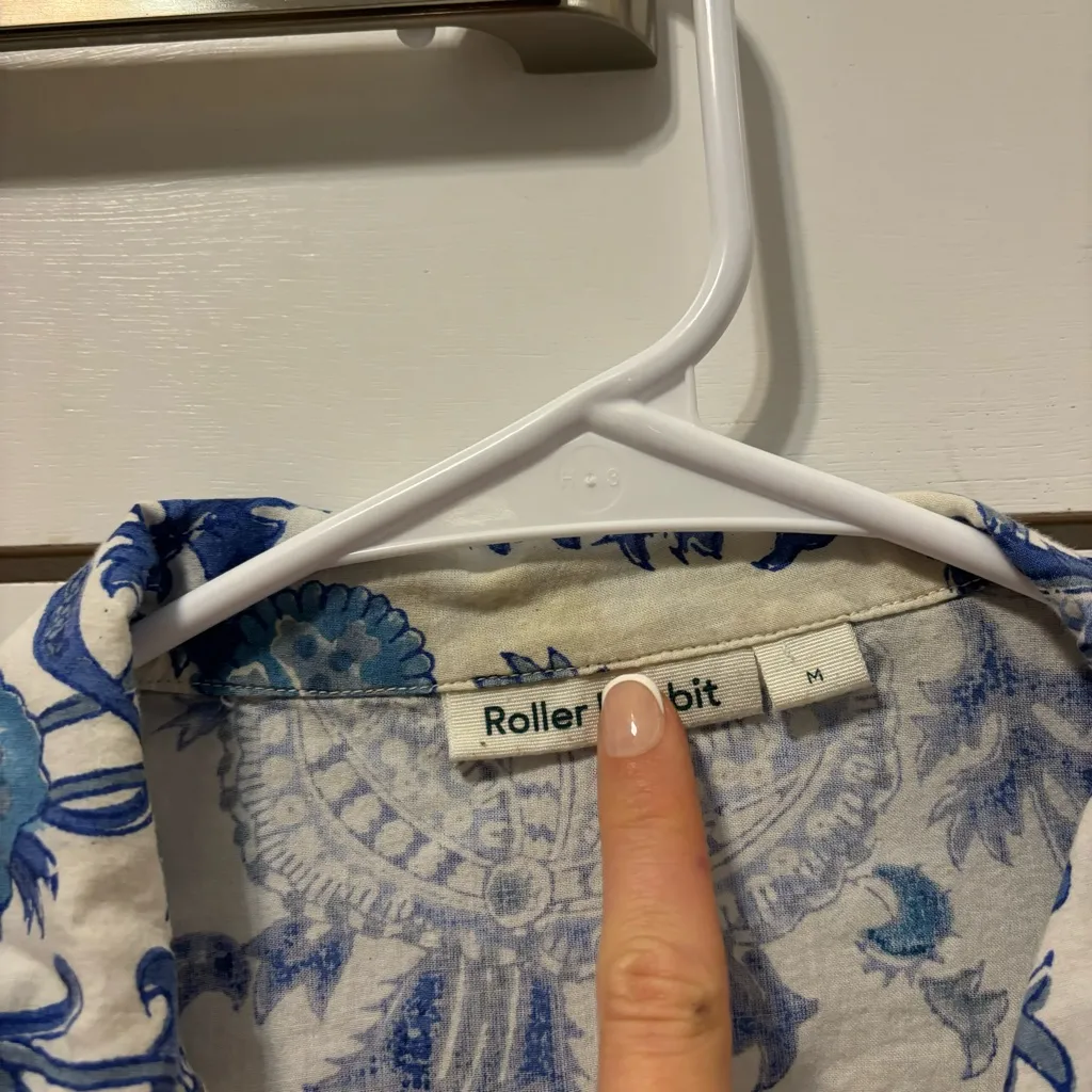 Roller Rabbit White & Blue Floral PJ Top - Image 7